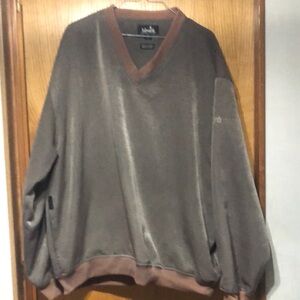Ashworth Charcoal and Brown V-Neck Pull-Over Water&Wind‎ Resistant